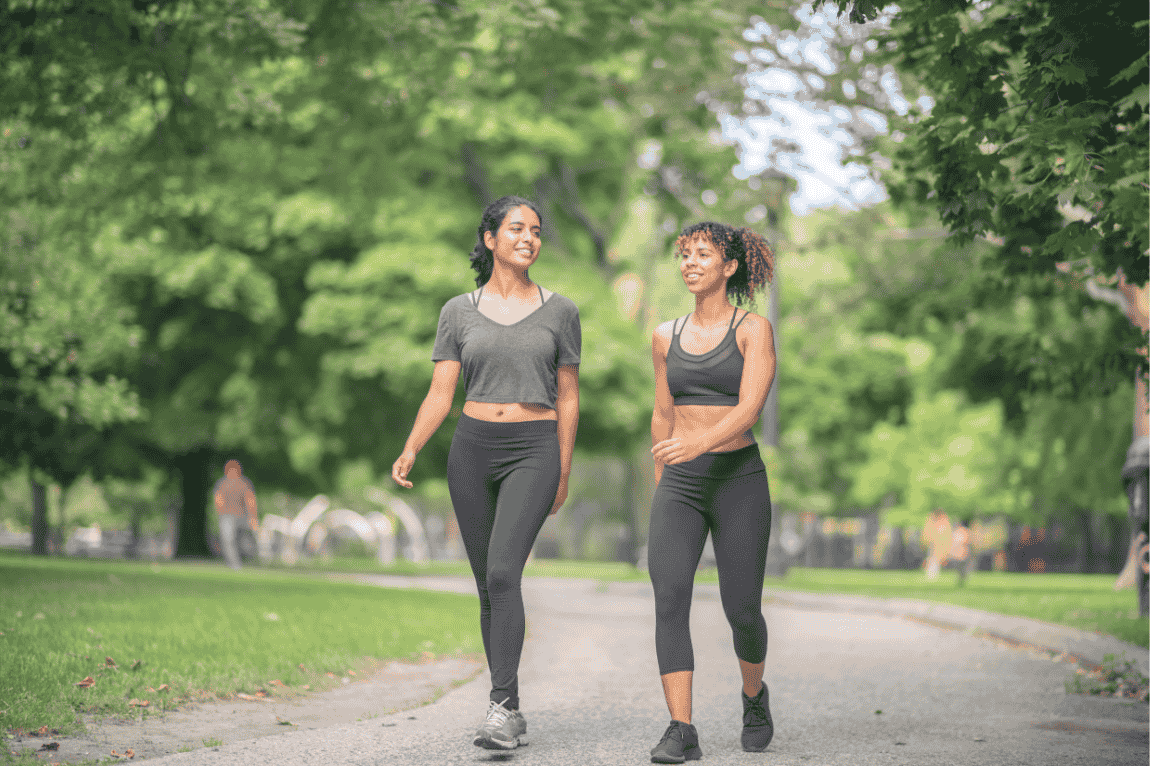 Walking with friends is healthy